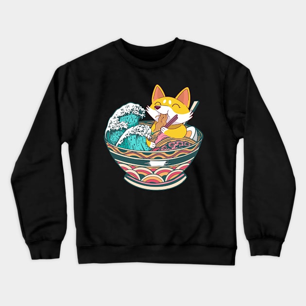 Ramen Corgi Crewneck Sweatshirt by Sunil Belidon